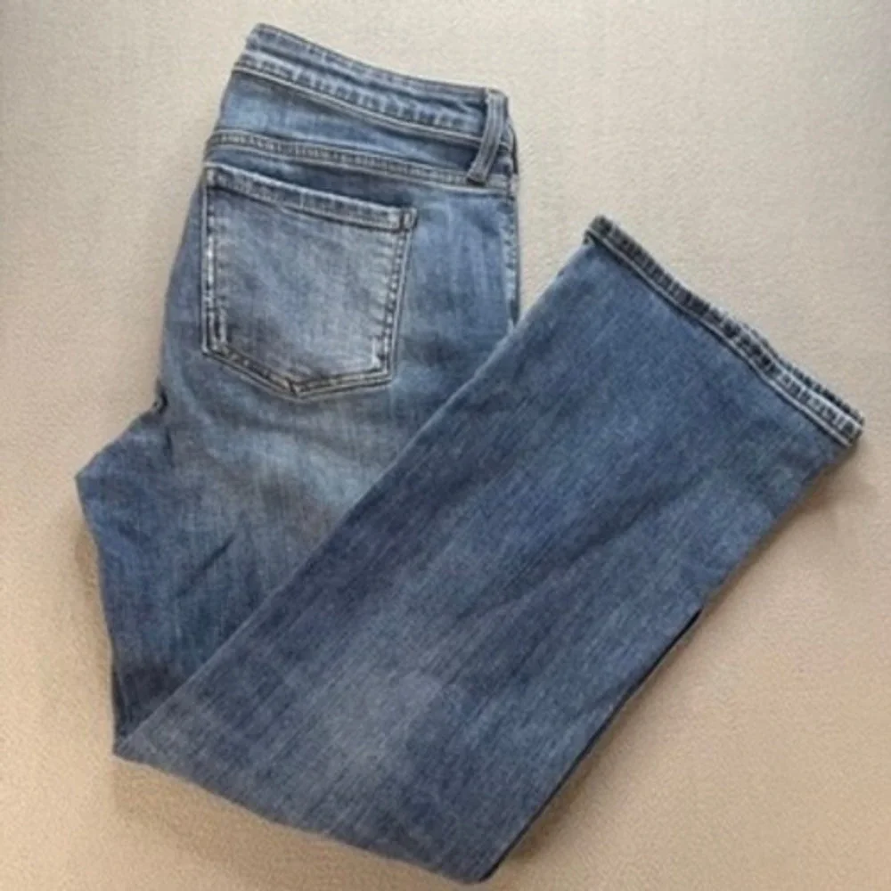 KUT from the Kloth Jeans Women 10 Blue Kelsey Ankle Flare Mid Rise Stretch Denim
